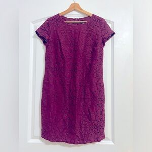 Banana Republic Petite Maroon Eyelet Dress